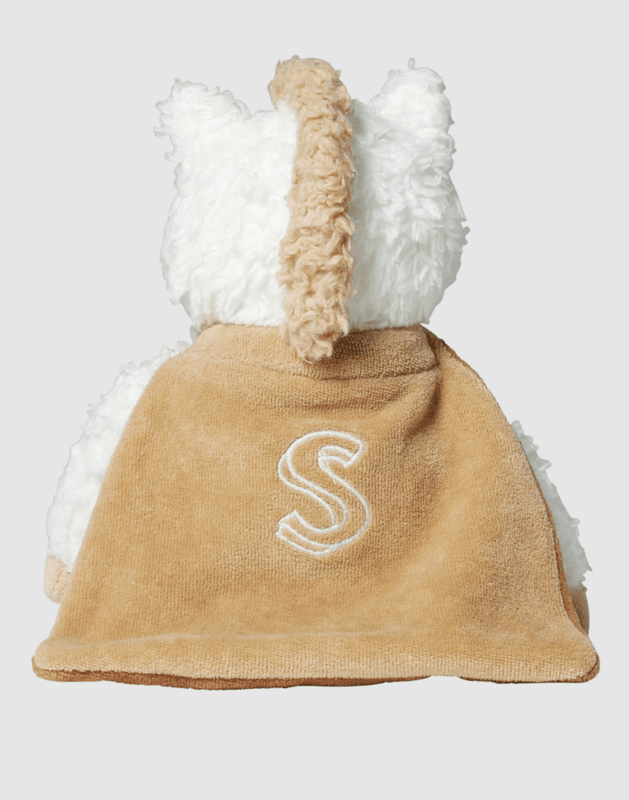 Sleeping Hero Kosebamse med Kappe i Naturmaterialer - Enhjørning 24 cm.