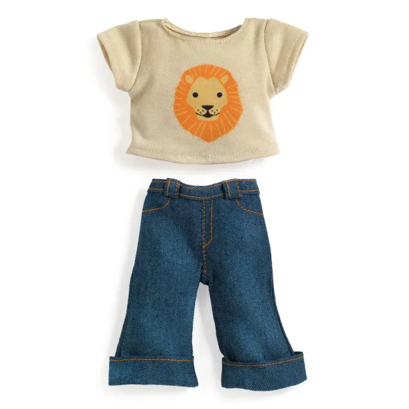 Pomea by Djeco T-skjorte og Jeans til Dukke